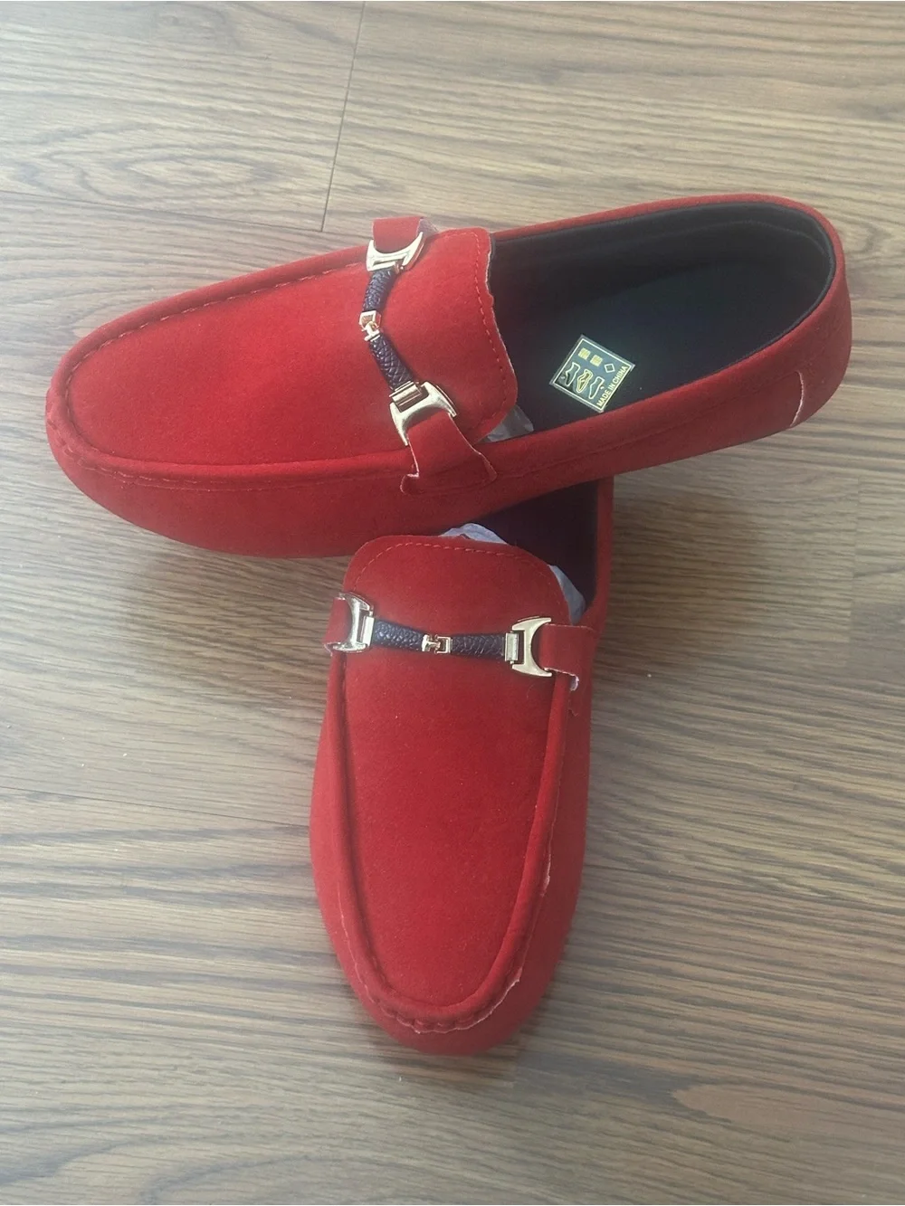 Men's Dark Red Suede Bit Loafers